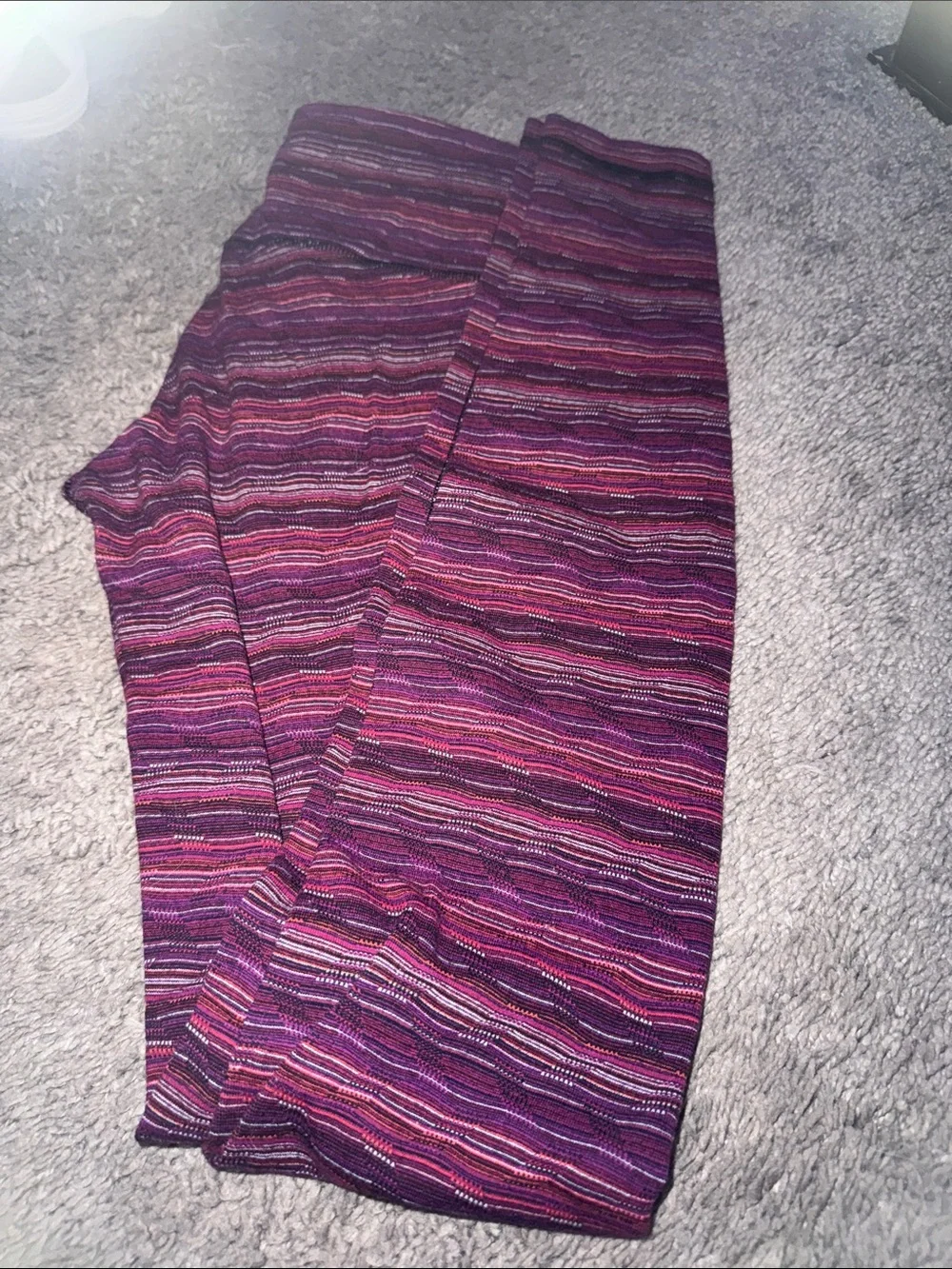 lululemon athletica Kids' Striped Pink & Purple Leggings